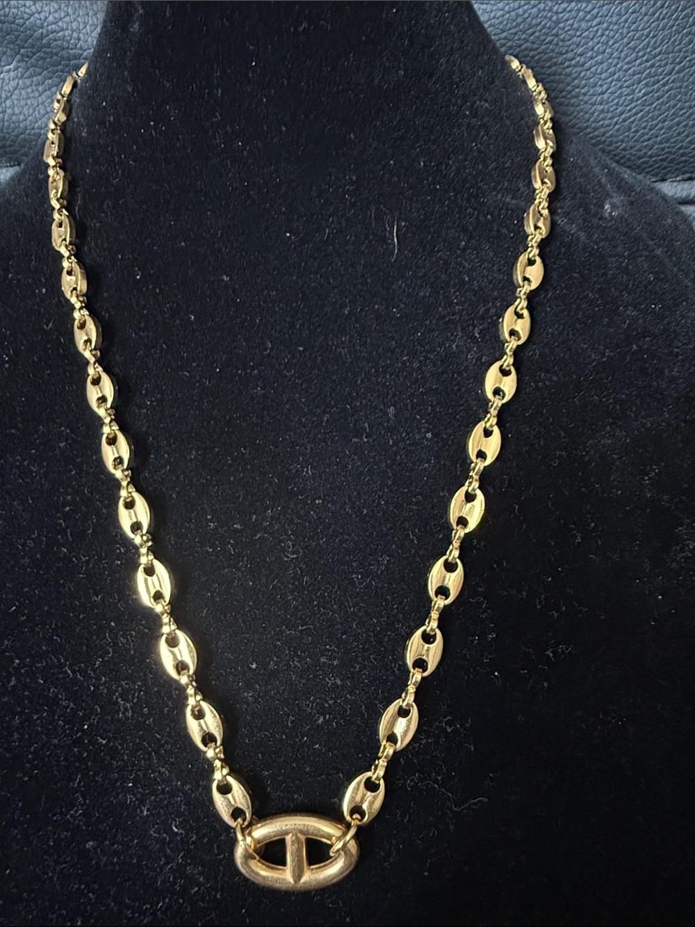 Coffee Bean Link Chain Necklace